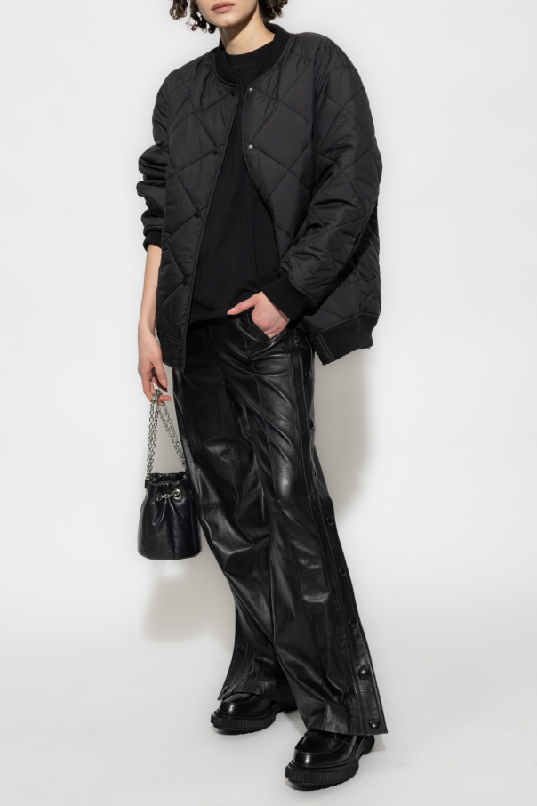 STAND STUDIO Lamb leather Esme trousers