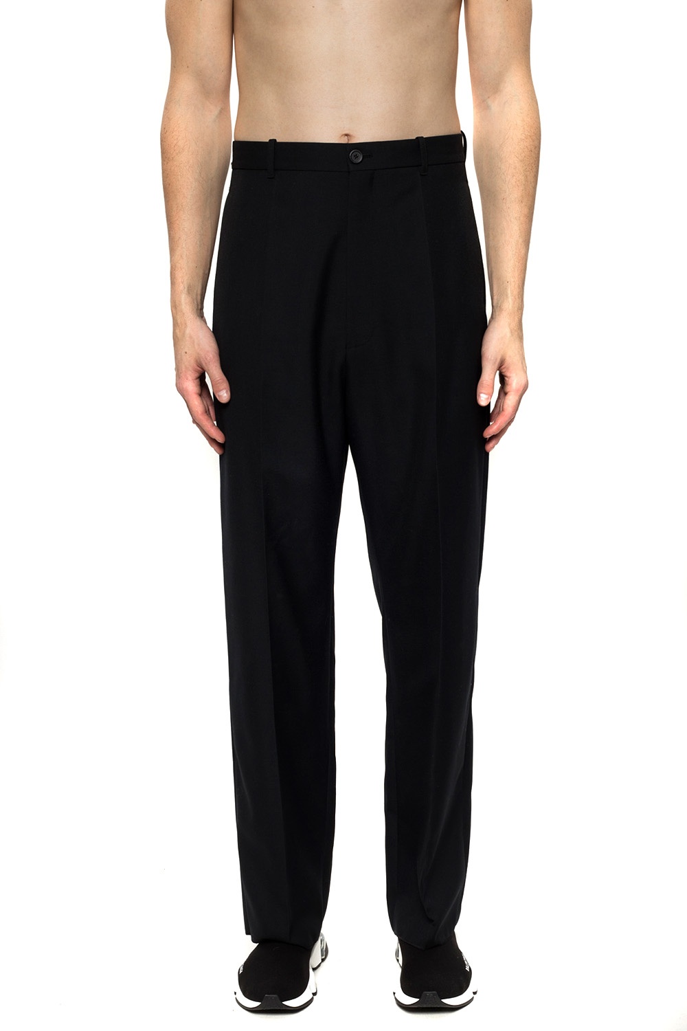 Balenciaga Pleat-front trousers with logo