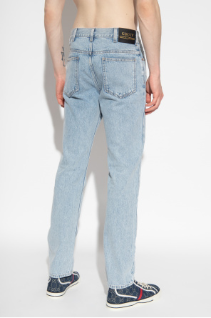 Gucci monogram leg jeans
