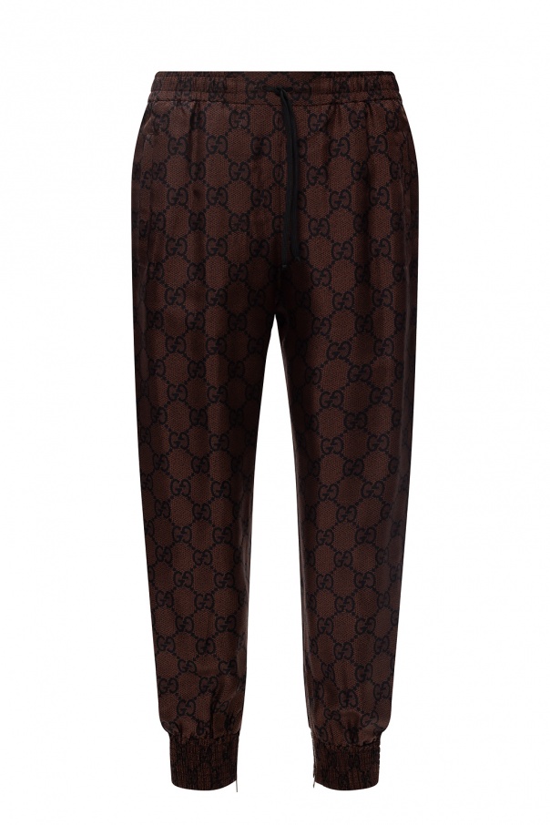 Gucci Silk trousers with logo