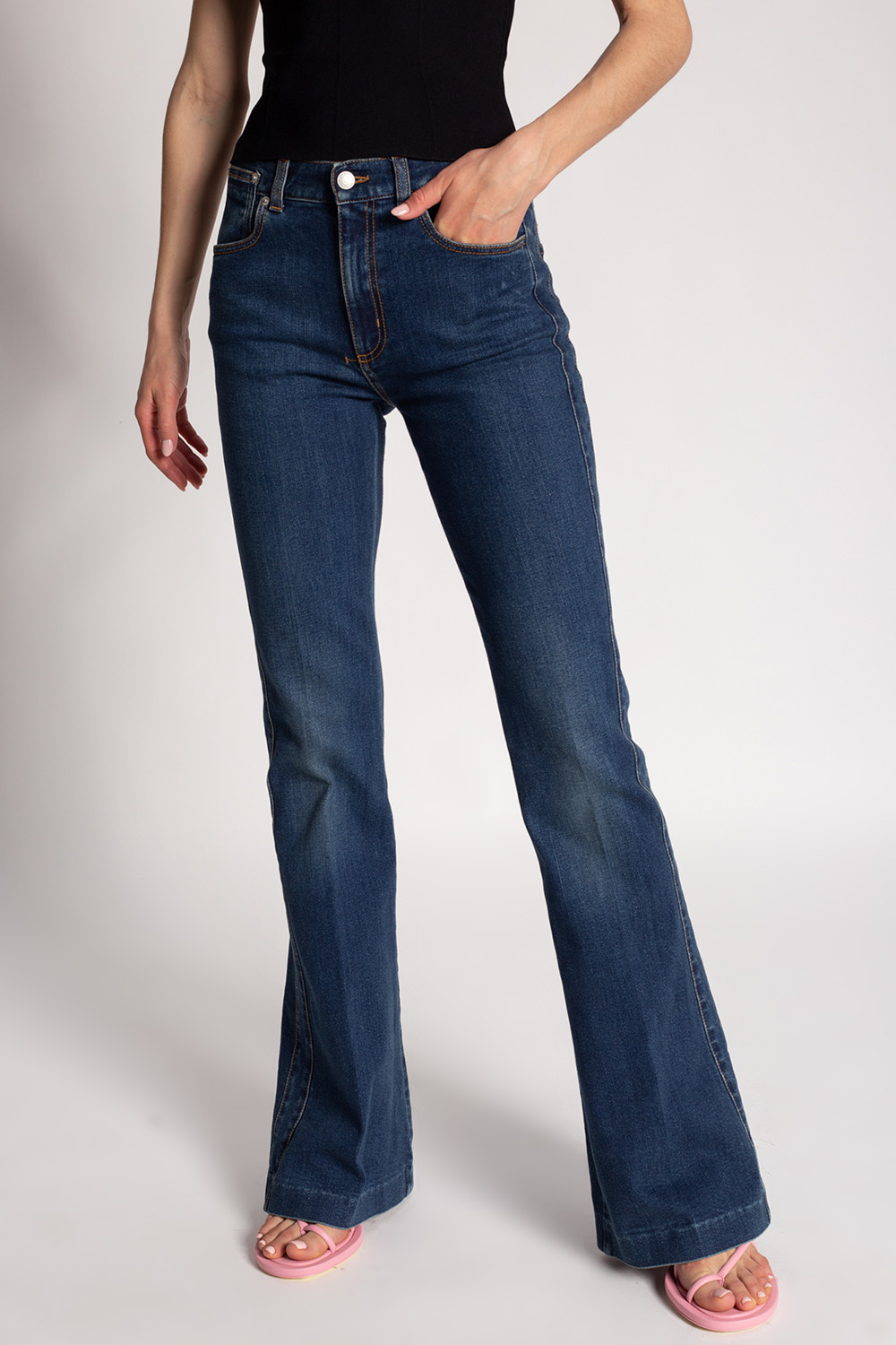 Women's Clothing | IetpShops | Alexander McQueen graphic floral print shirt  | Alexander McQueen Flared jeans