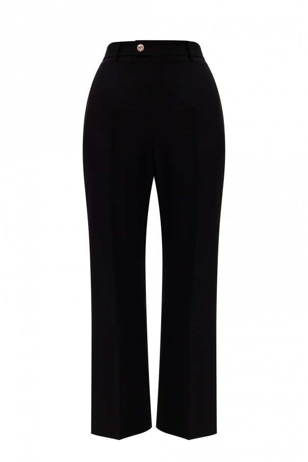 Gucci Pleat-front Plunge trousers with logo