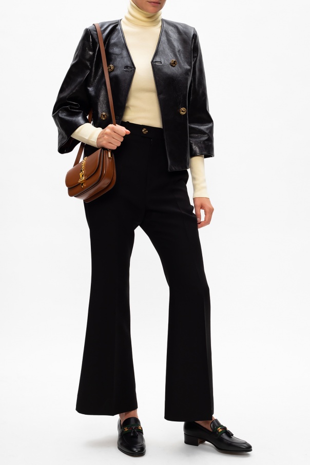 Gucci Pleat-front trousers with logo
