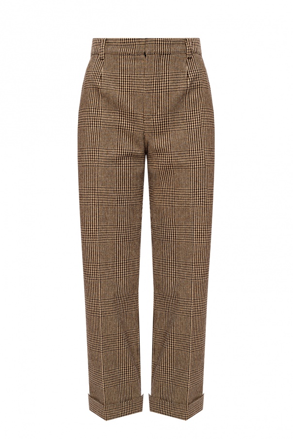 Saint Laurent Checked wool Track trousers