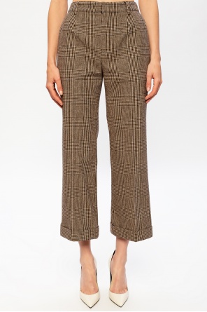 Saint Laurent Checked wool Track trousers