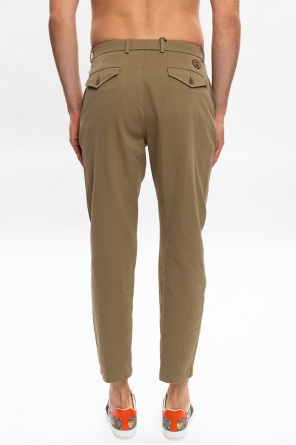 Gucci Branded pleat-front costura trousers