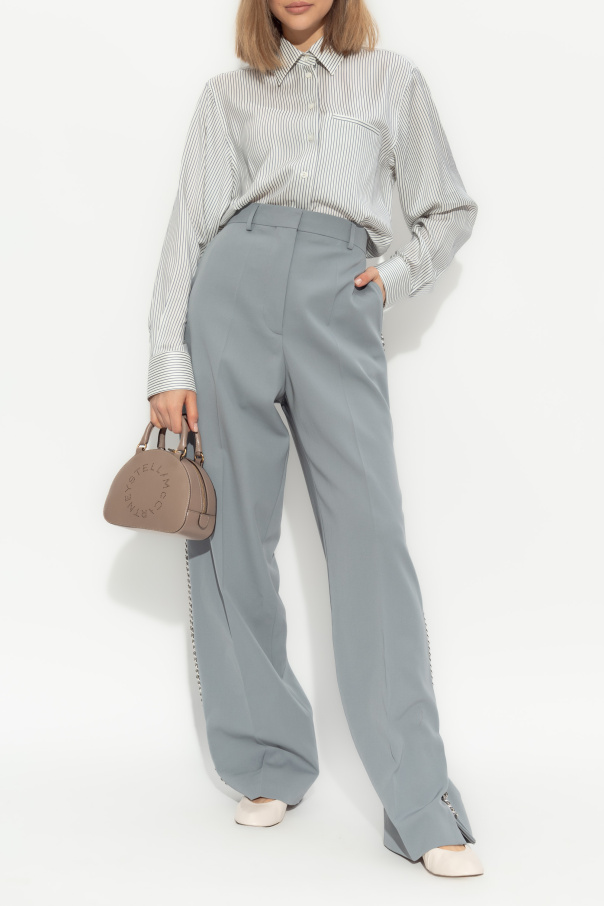 Stella McCartney Pantalones de lana con cadena característica
