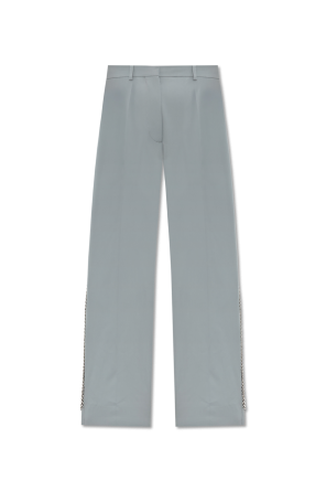 Wool trousers with signature chain