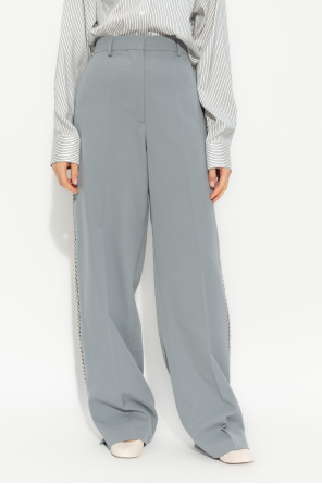 Stella McCartney Pantalones de lana con cadena característica