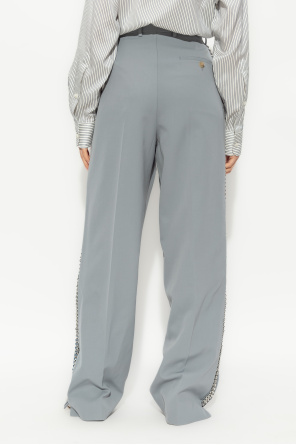 Stella McCartney Pantalones de lana con cadena característica