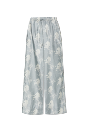 Pantalones de seda de pierna ancha