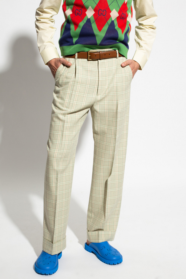 Wool slim pants Gucci Grey size 8 UK in Wool  12038399