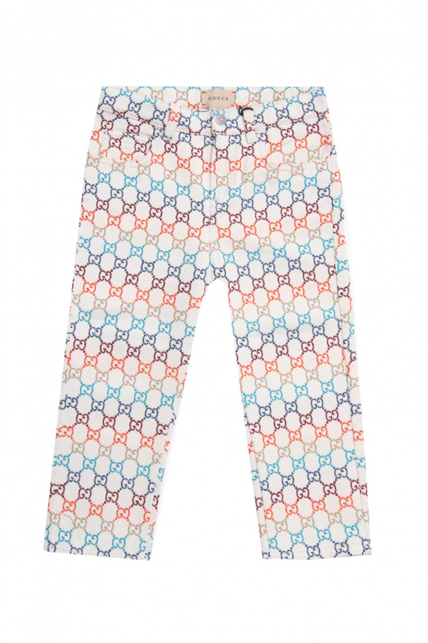 Gucci Kids Embroidered stripe trousers