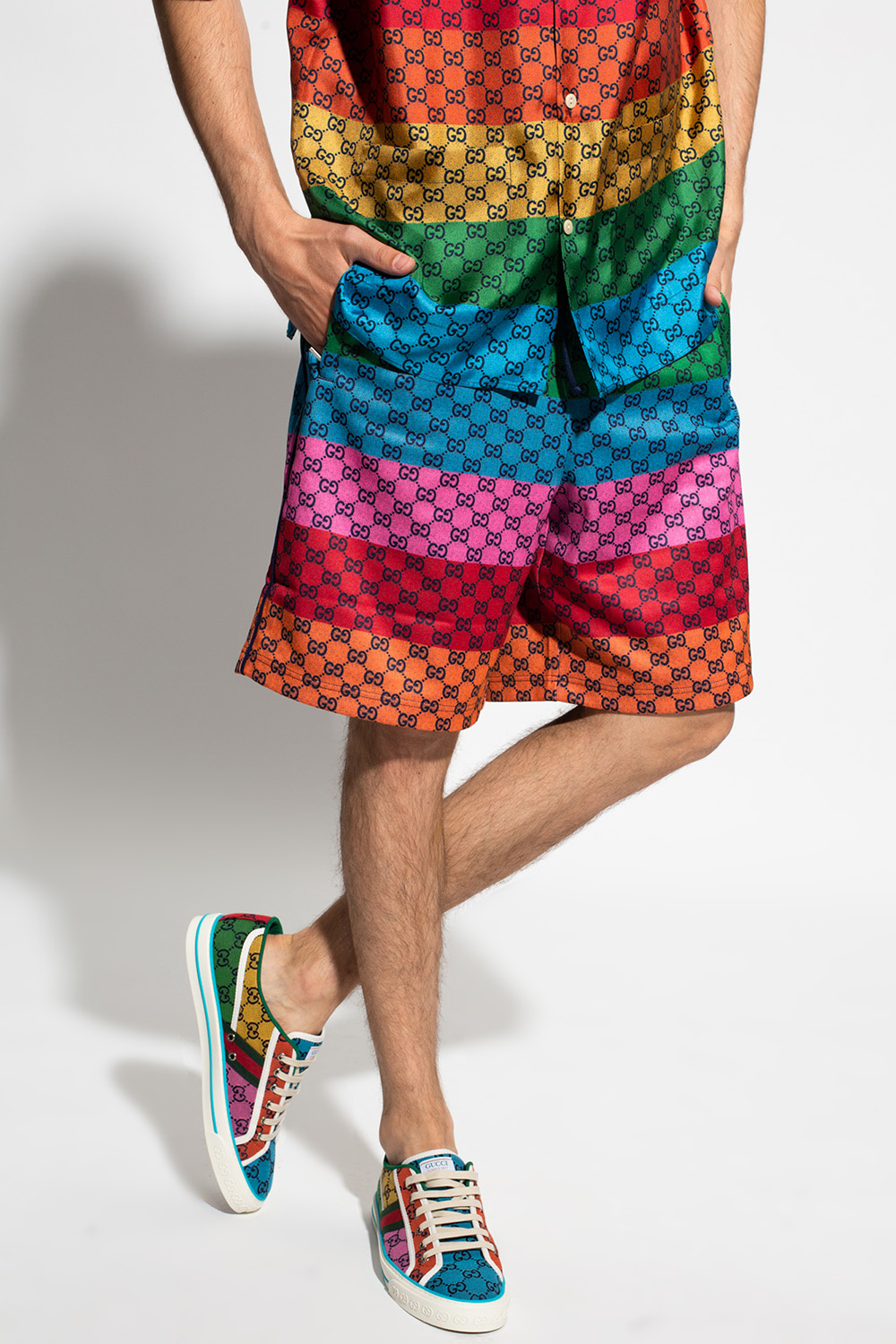 rainbow gucci shorts