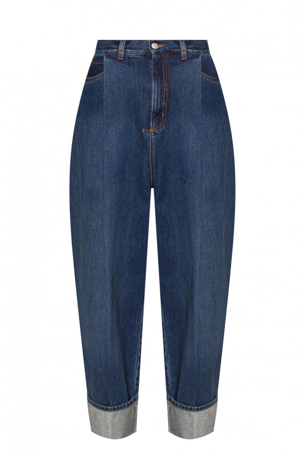 Blue Side-stripe cuffed jeans, Alexander McQueen