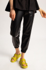 Alexander McQueen Leather scoop-neck trousers