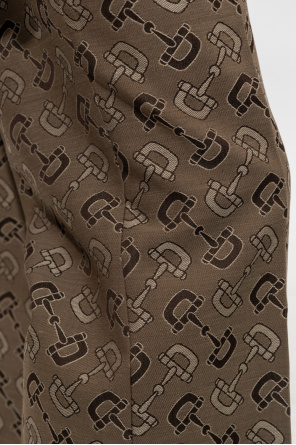 Gucci Wzorzyste spodnie w kant