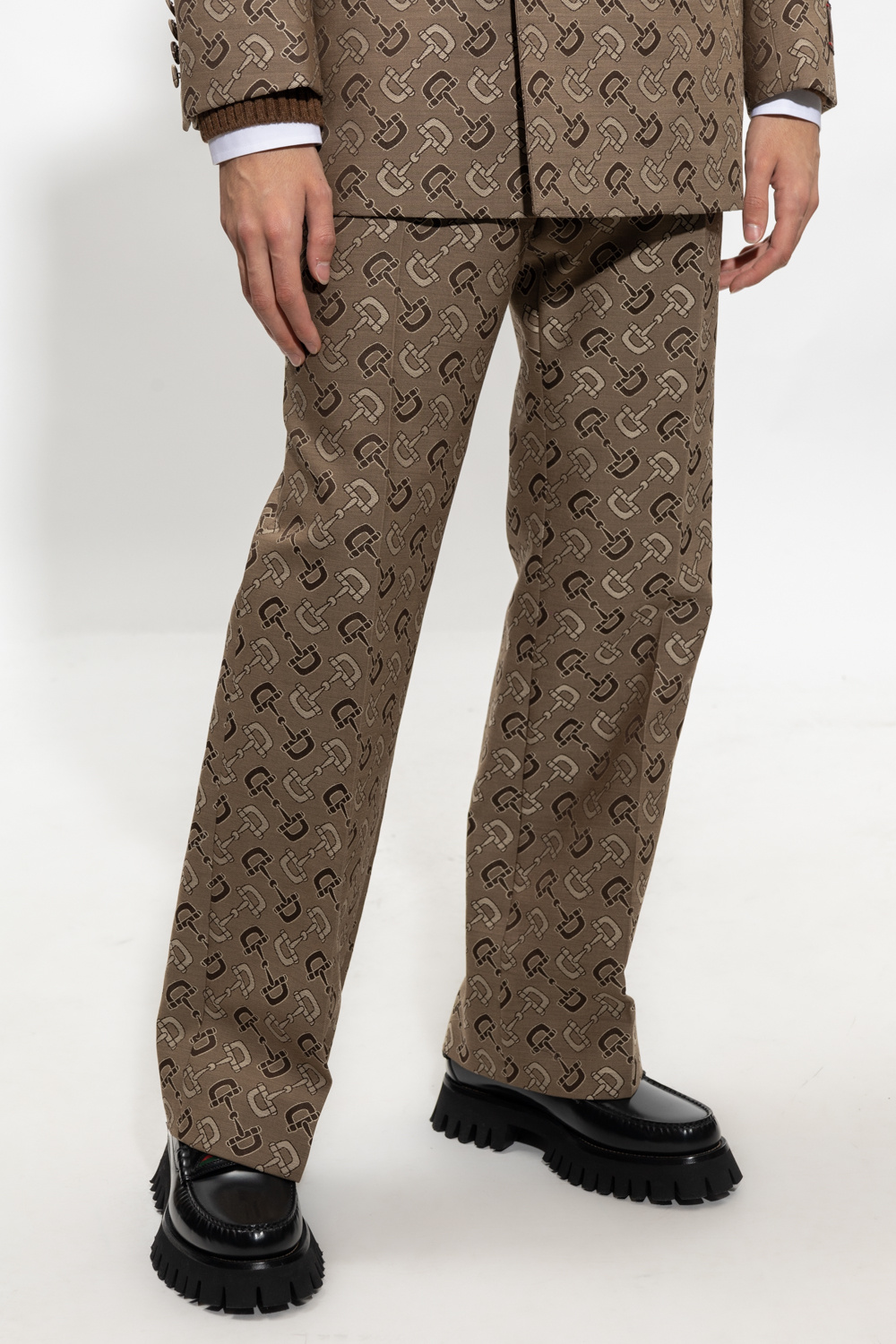 Gucci Skyed pleat-front trousers