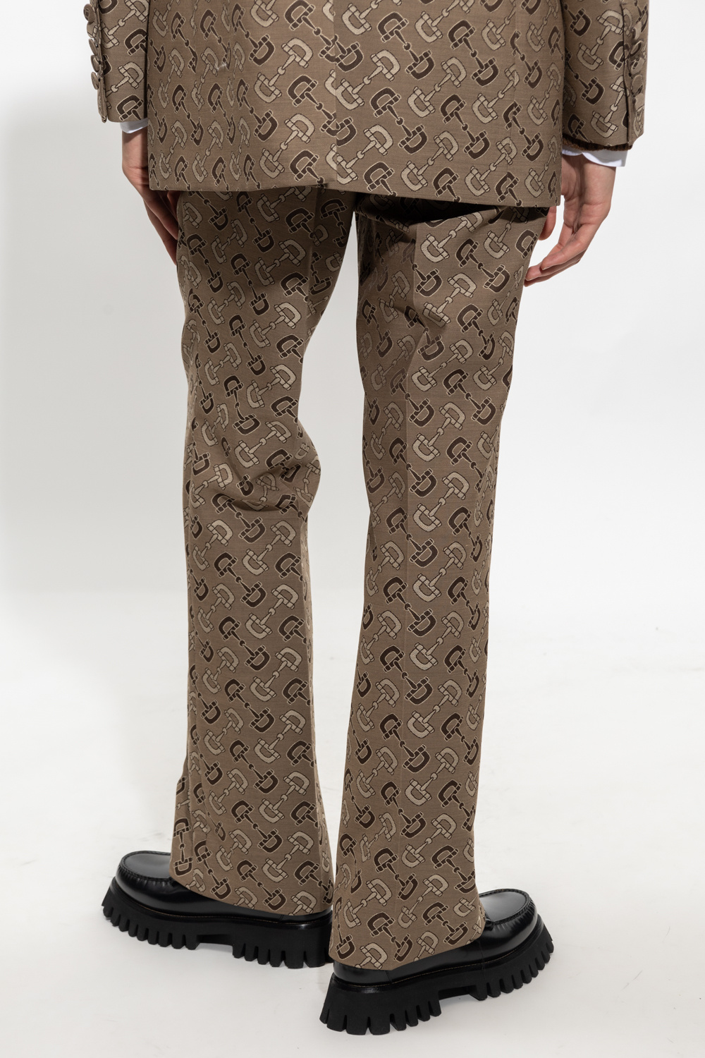 Gucci Skyed pleat-front trousers