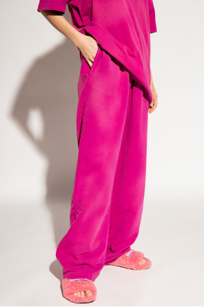 Balenciaga Hummel Krämfärgade leggings med tryck och hög midja