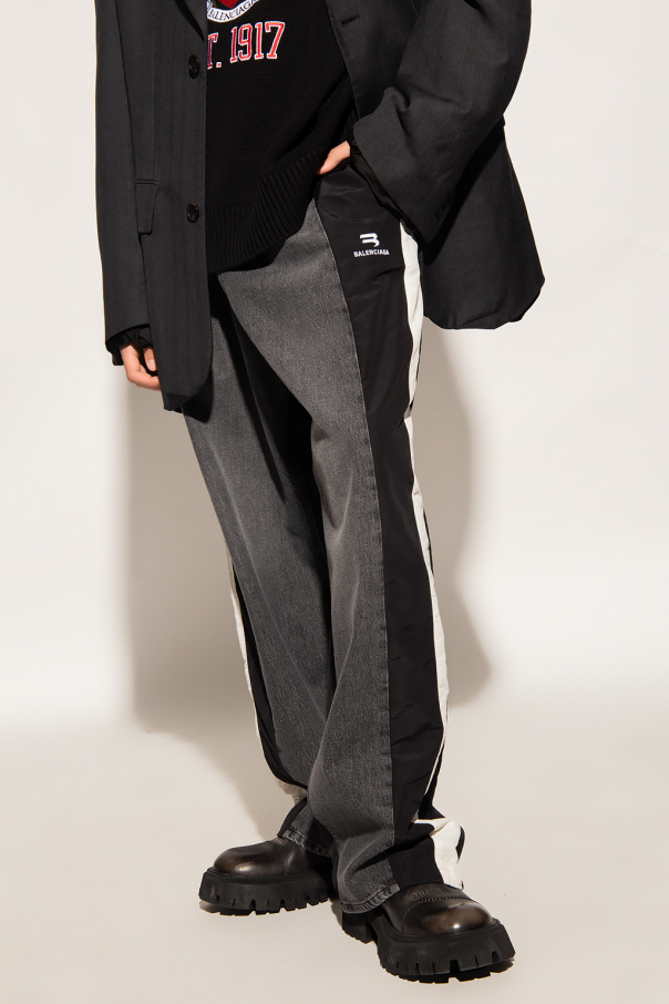 StarpixlShops Eswatini - Wide - legged trousers Balenciaga - Nº21 Kids  panelled logo-print track pants