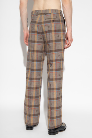 Gucci Wool pleat-front ruffle trousers