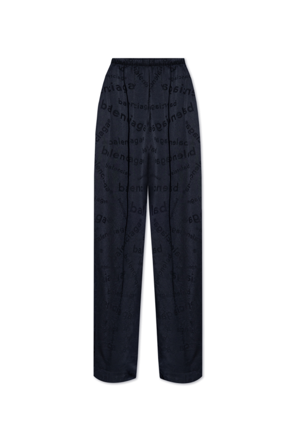 Balenciaga Silk trousers with monogram