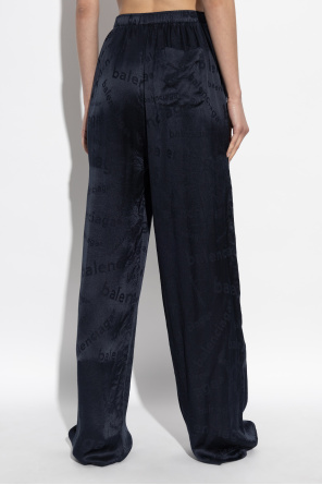 Balenciaga Silk trousers with monogram