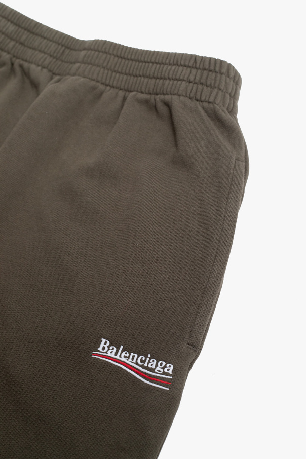 Balenciaga Kids frayed high-waist denim shorts Grau