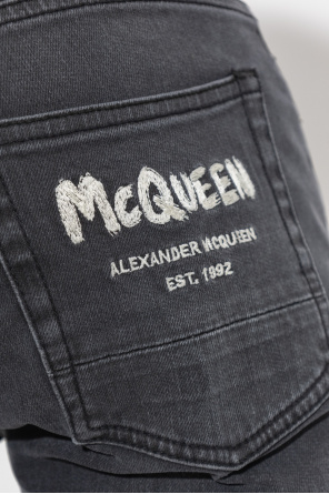Alexander McQueen Alexander McQueen Daybreak Biker skull-print silk scarf Blu