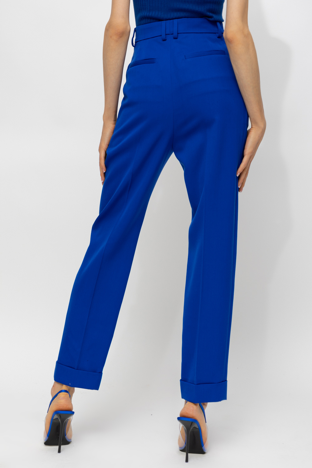 Saint Laurent Wool pleat-front trousers