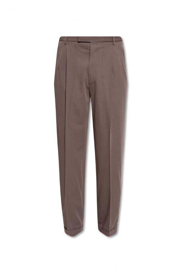 Gucci Wool pleat-front Leaf trousers