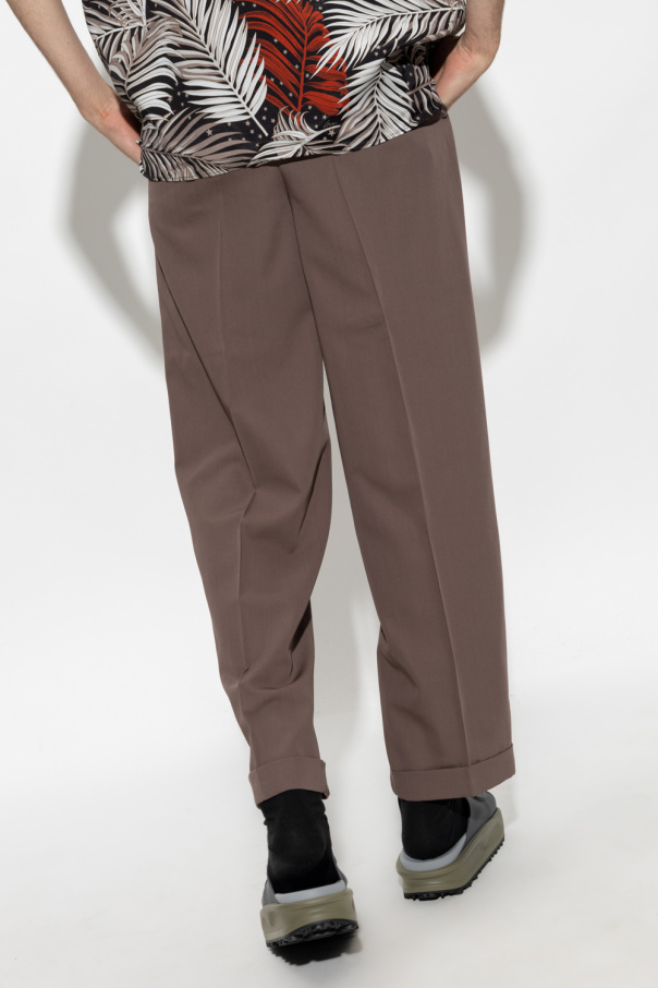 Gucci Wool pleat-front Leaf trousers