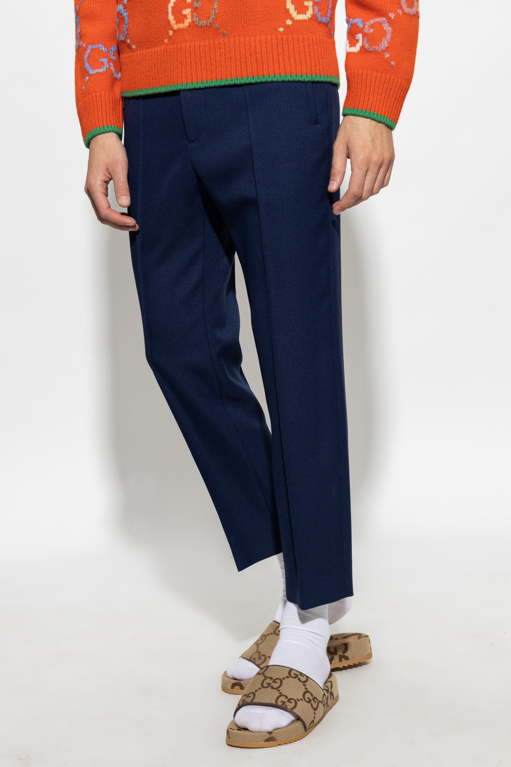 Gucci Sidestripe Trousers in Natural for Men  Lyst