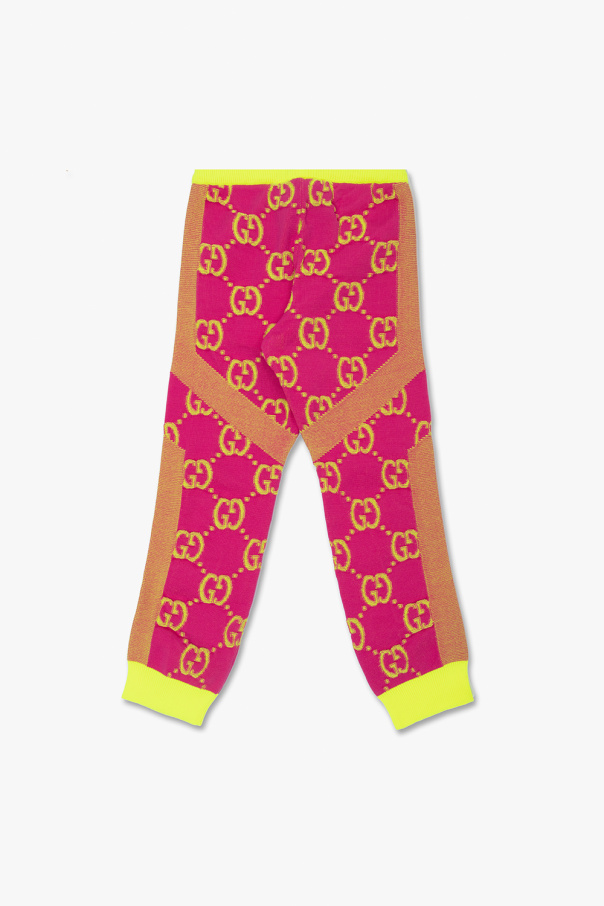 Gucci Kids leather Trousers with ‘GG’ pattern