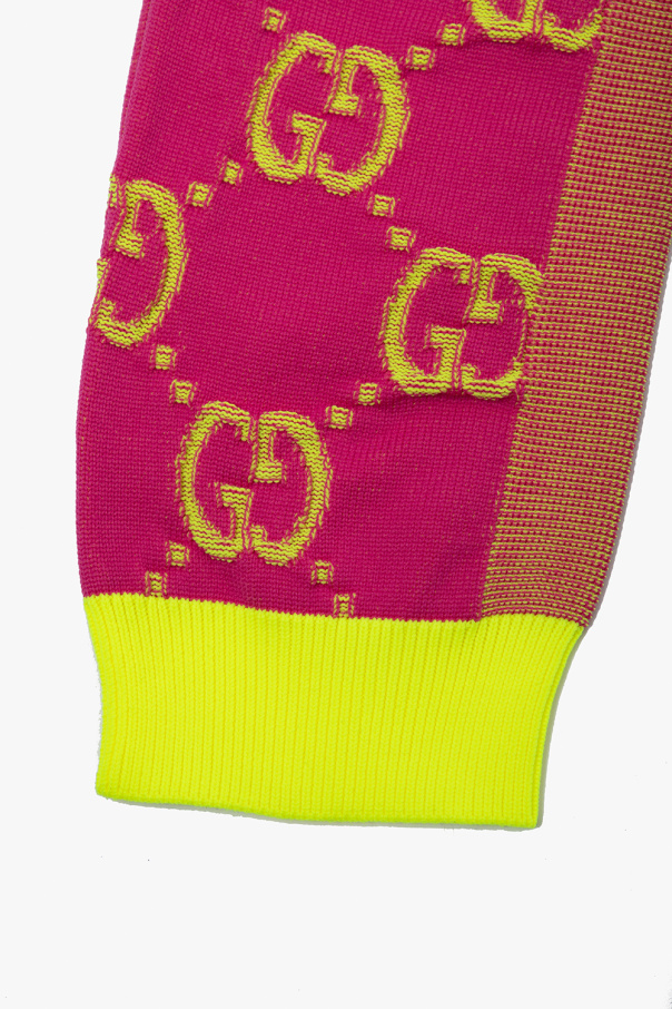 Gucci Kids trousers red with ‘GG’ pattern