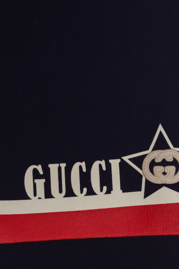 Gucci Kids gucci logo print oversize hoodie item