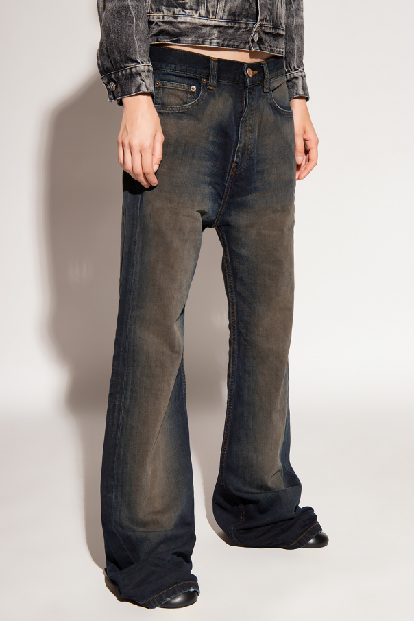 Blue Distressed flared jeans, Balenciaga