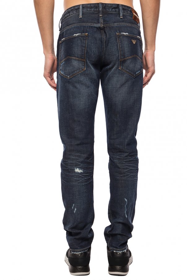 emporio armani distressed jeans