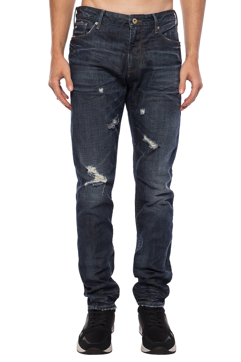 emporio armani distressed jeans