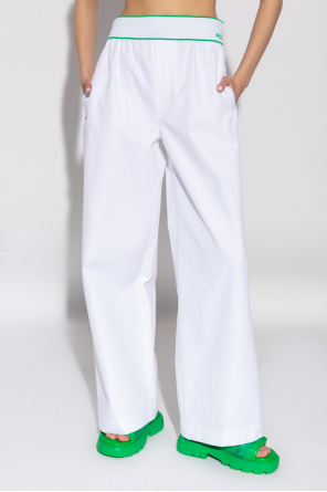 bottega rozmiarze Veneta Bawełniane spodnie z szerokimi nogawkami