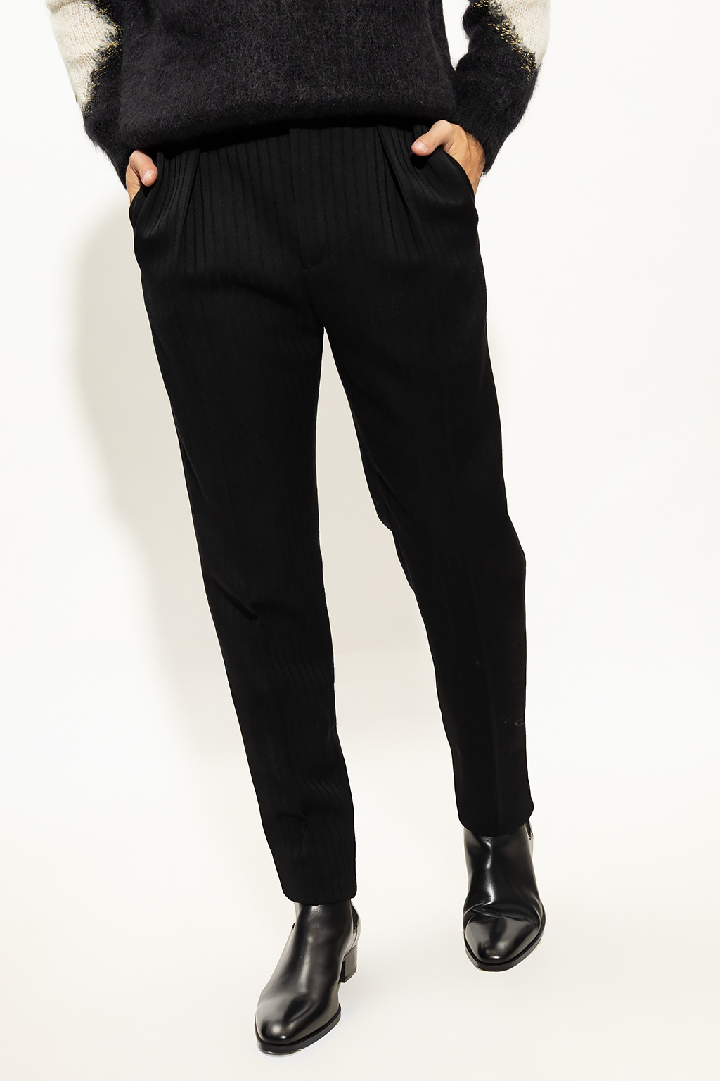 Saint Laurent Wool pleat-front trousers