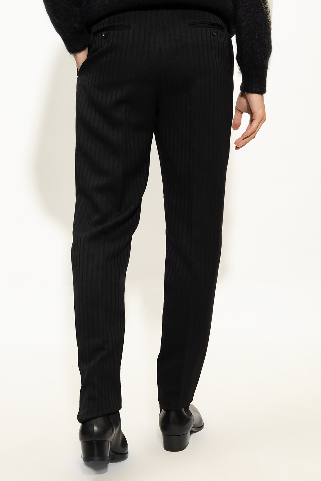 Saint Laurent Wool pleat-front trousers