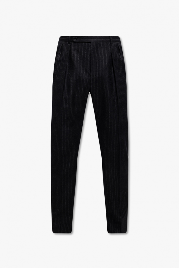 Saint Laurent Pleat-front sequin trousers
