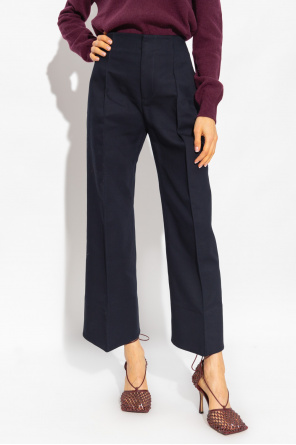 Bottega Veneta Cotton pleat-front nero trousers