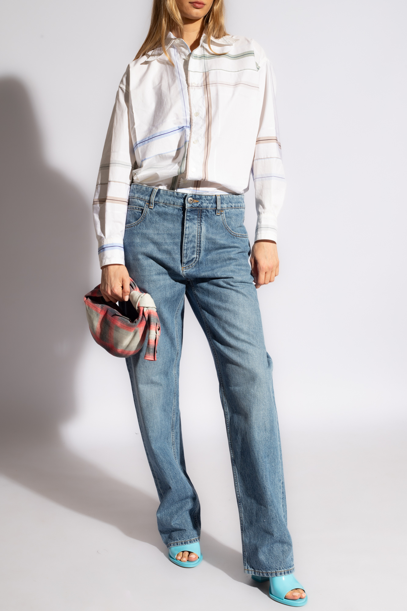 bottega rectangular-frame Veneta Boyfriend jeans