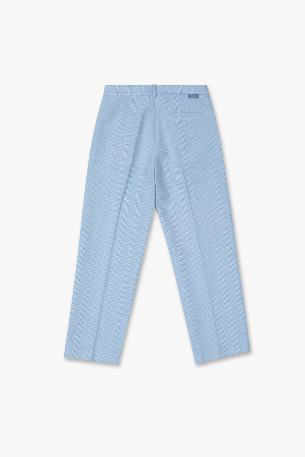 Gucci Kids Checked sleeves trousers