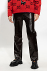 Gucci BROWN Leather trousers