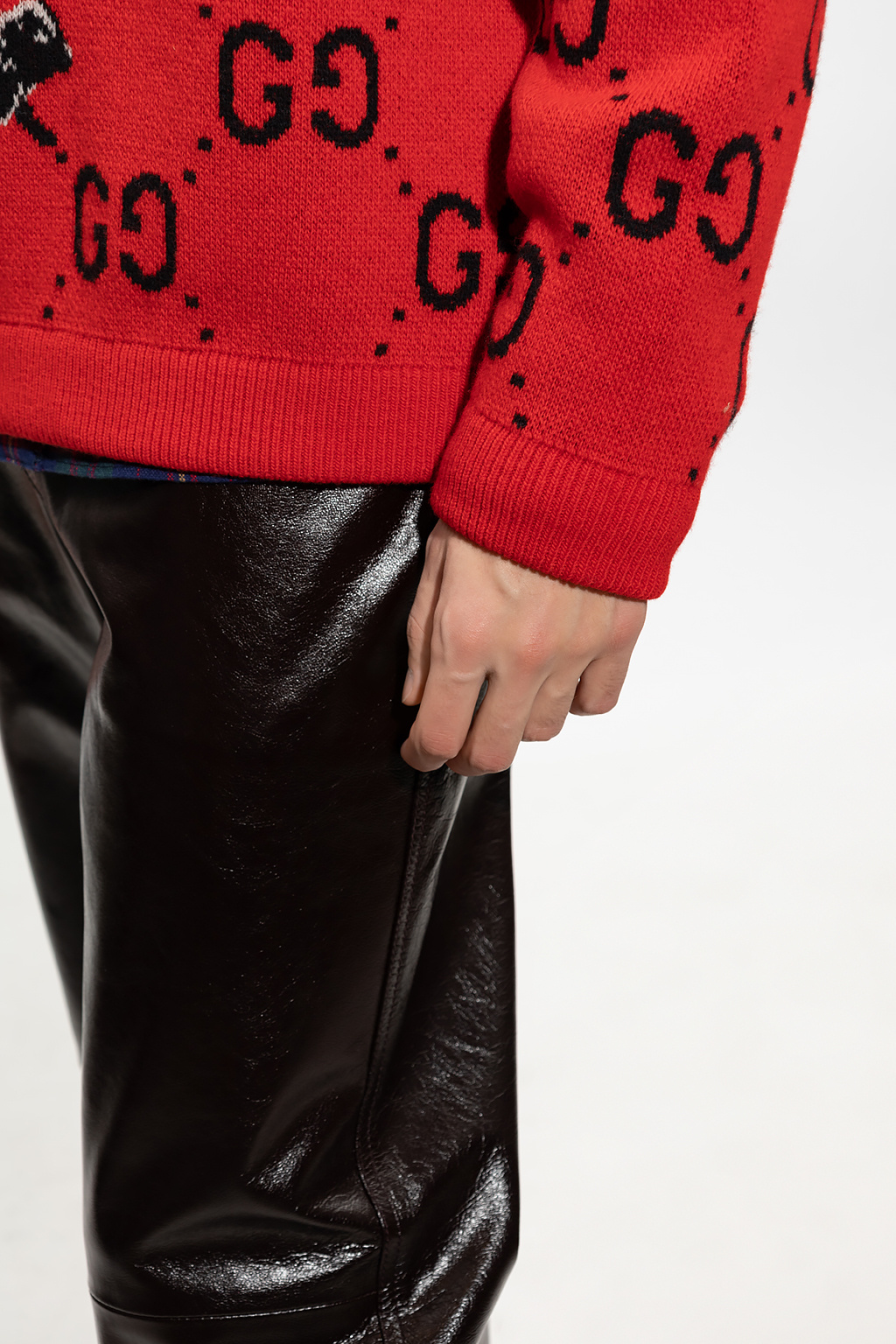 Gucci GG Leather Trousers  Farfetch
