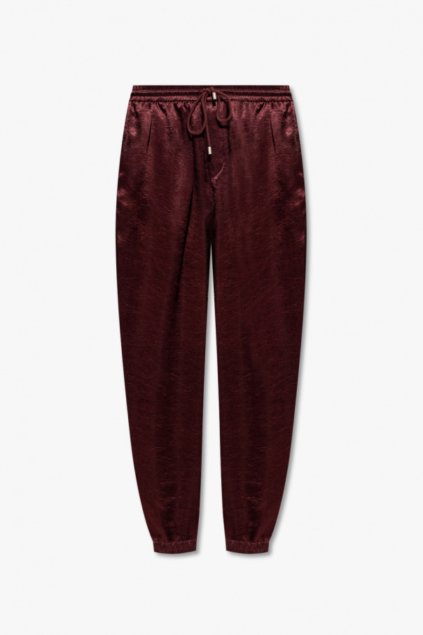 Saint Laurent Relaxed-fitting satin back trousers